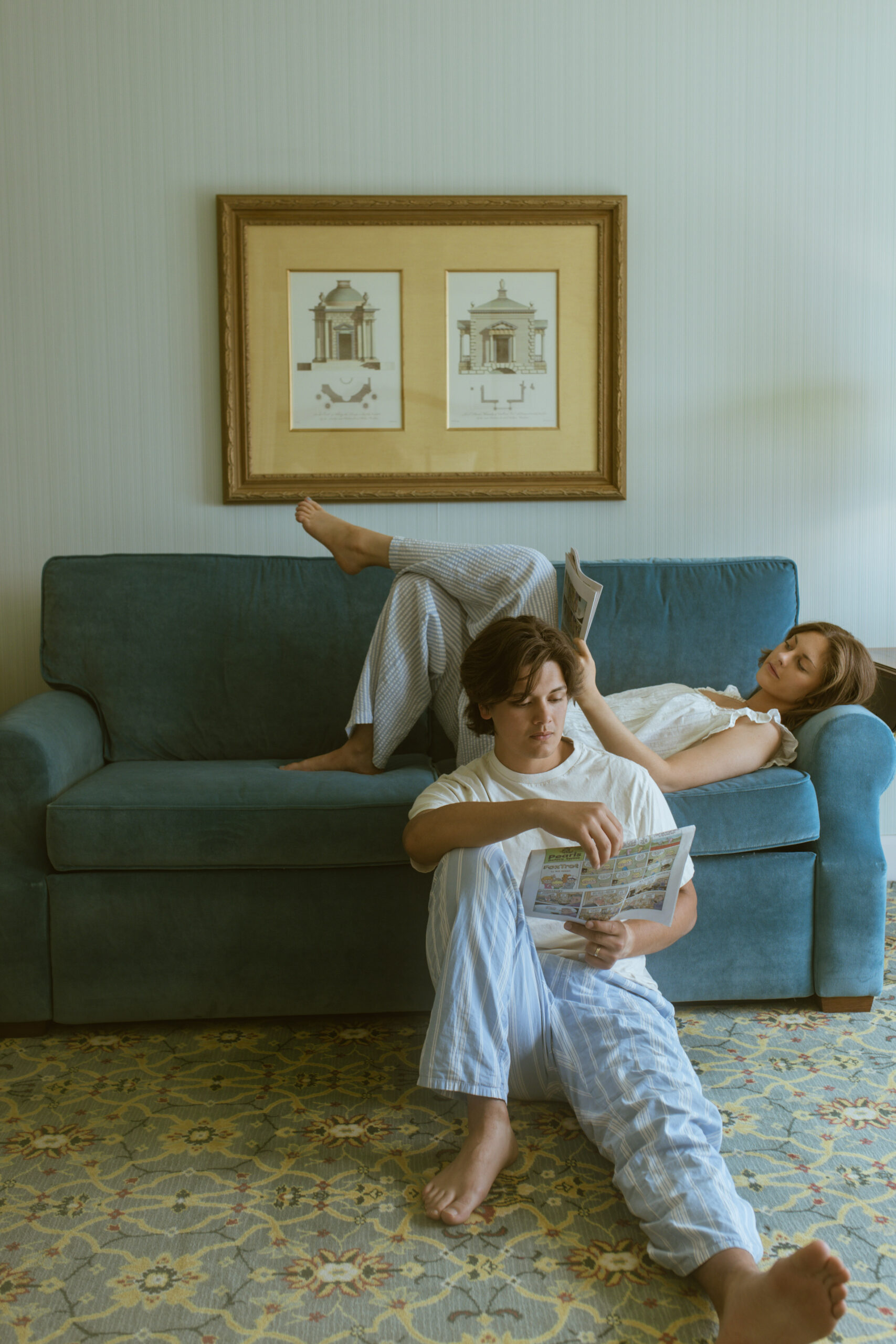 Relive Blake & Kaylee's first anniversary with a whimsical Sunday morning session at Grand America Hotel in Salt Lake City — pajamas, cake in bed, and a full-circle return to where they said "I do."