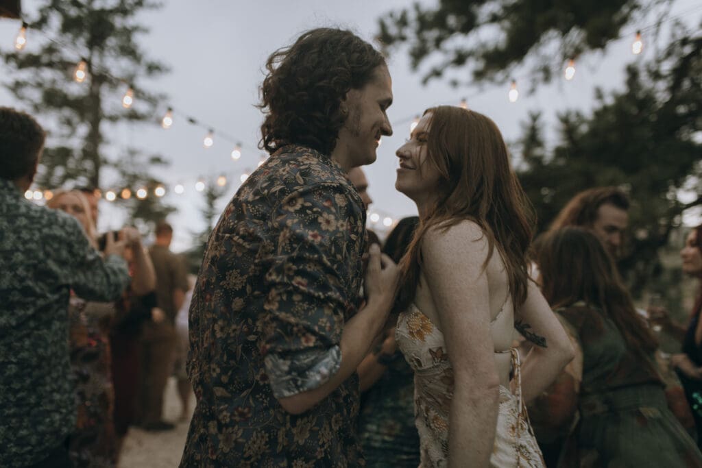 couple shares first dance at their Colorado elopement