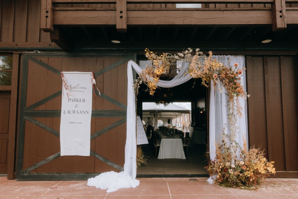 Detail shots of the private Utah mountain estate venue with fall colors and aspen trees for luxury wedding