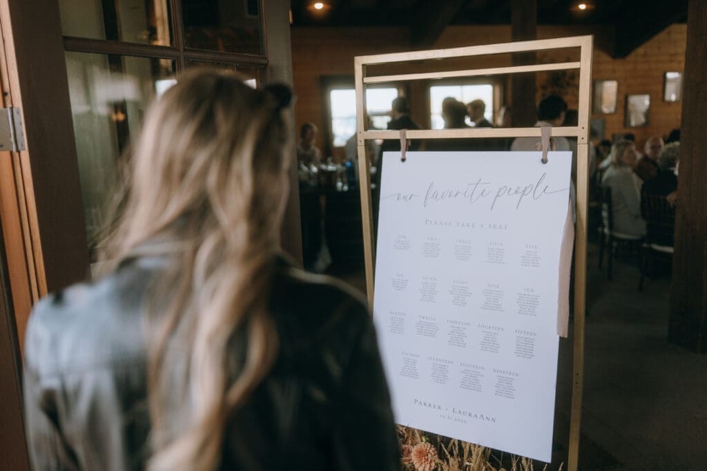 Luxury autumn wedding details including place cards, florals, and table settings