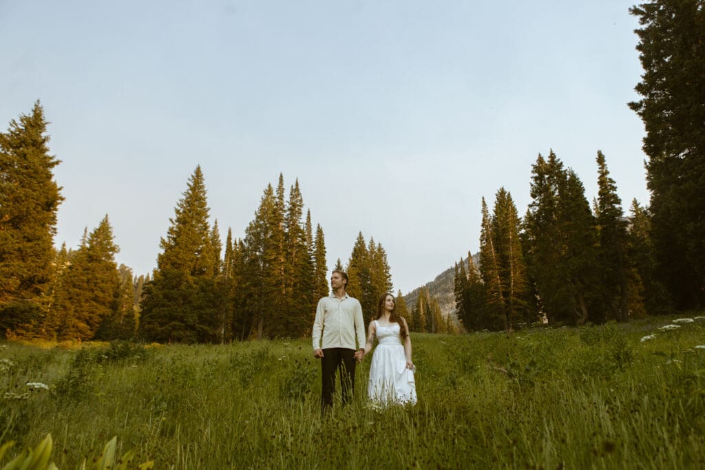 Romantic floral engagement shoot in Albion Basin Utah