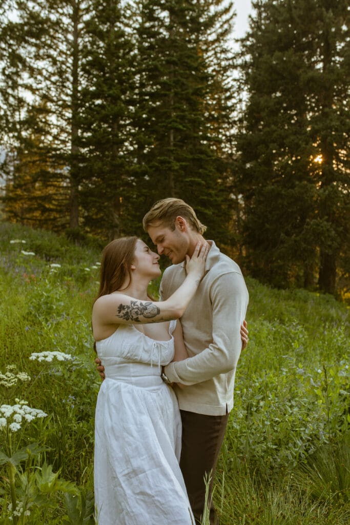 Albion Basin Summer engagement photo spot