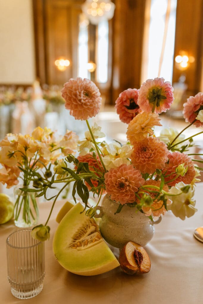 Fruit table details in Let Them Eat Cake Marie Antoinette luxury wedding editorial by Gabrielle Pellegrino Photography