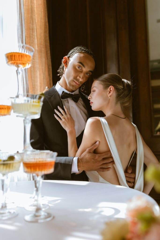 Bar detail in Let Them Eat Cake Marie Antoinette luxury wedding editorial by Gabrielle Pellegrino Photography