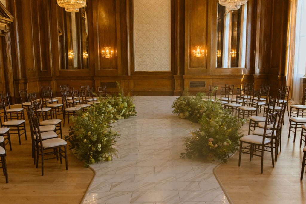 Ceremony in Let Them Eat Cake Marie Antoinette luxury wedding editorial by Gabrielle Pellegrino Photography